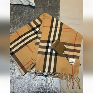 Tan and Black Burberry Scarf